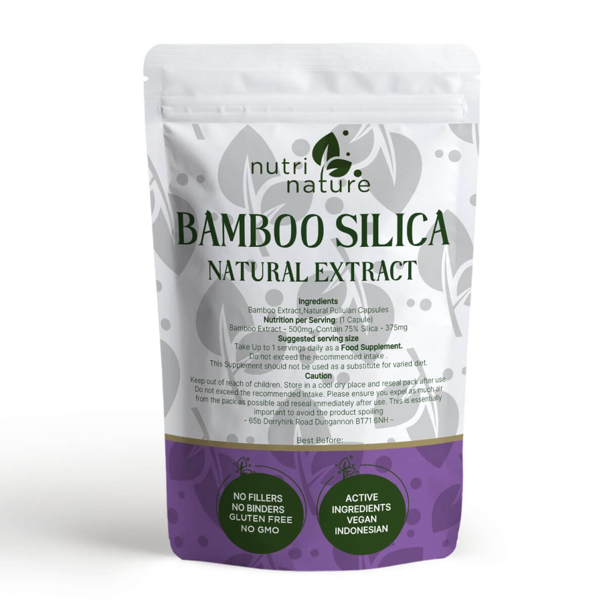 Natural Bamboo Silica 500mg - nutrinature